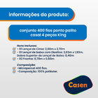 Kit Lençol 4 Pçs 400 Fios Ponto Palito Para Cama De Casal Cas