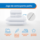 Kit Lençol 4 Pçs 400 Fios Ponto Palito Para Cama De Casal Cas