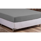 Kit Lençol Casal Queen 2 Pçs Com Elástico Cinza Casen