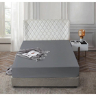 Kit Lençol Casal Queen 2 Pçs Com Elástico Cinza Casen