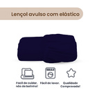Kit Lençol De Baixo Casal 2 Pçs Com Elástico Casen Azul Marin