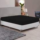 Kit Lençol De Baixo Casal 3 Pçs Com Elástico Casen Preto