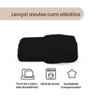Kit Lençol De Baixo Casal 3 Pçs Com Elástico Casen Preto