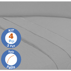 Kit Lençol Elastico Ponto Palito 400 Fios De Tres Peças Para