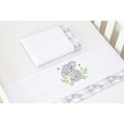 Kit Lençol Mini Berço Menina Coala De Malha 100% Algodão 3 Pe