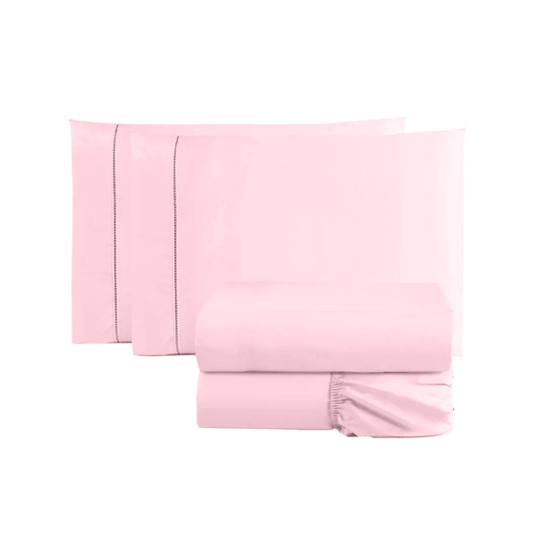 Kit Lençol Noites Frescas 4 Pçs 400 Fios Ponto Palito King Ro