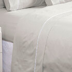 Kit Lençol Ponto Palito Cinza Casal 3 Peças Liso 160 Fios