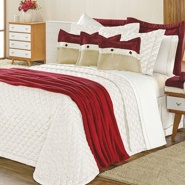 Kit Letícia Casal Queen 5 Peças Marfim