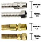 Kit Ligação Aquecedor 1/2"água 3/4"gás 40cm Registro 90 Druck