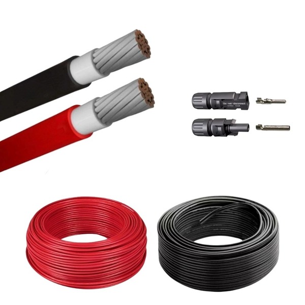 Kit Ligação Painel Solar Cabo 6mm Com Conector Mc4 Conexão Se