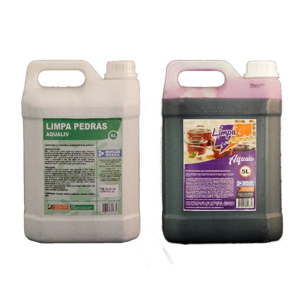 Kit Limpa Alumínio Aqualiv E Detergente Limpa Pedras 5l