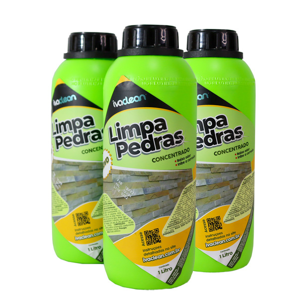 Kit Limpa Pedras Biodegradável Ivaclean 1l - 3 Unidades