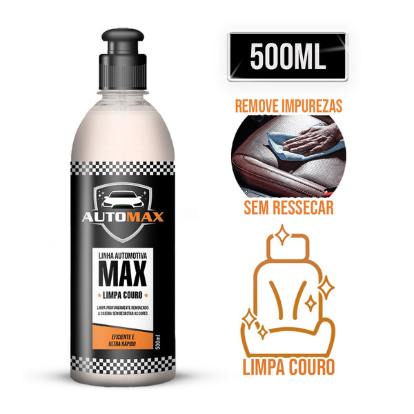 Kit Limpar Couro Automax 500ml Estética Automotiva Esportiva
