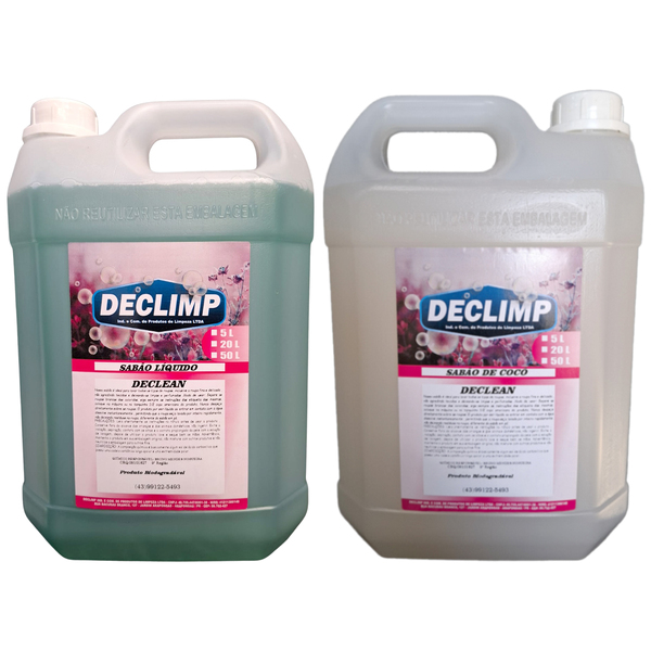 Kit Limpeza De Roupas Sabão Líquido 5l + Sabão De Côco 5l Dec
