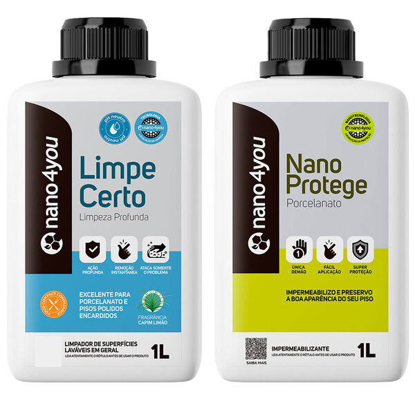 Kit Limpeza Eficaz Manchas Proteção Invisível Pisos Porcelana