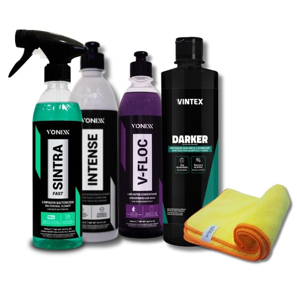 Kit Limpeza, Renovação E Proteção Automotiva Vonixx – 5 Peças