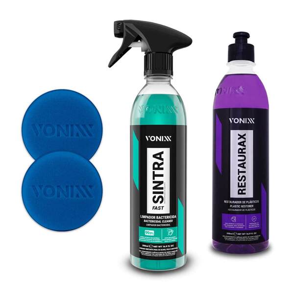 Kit Limpeza Vonixx Restaurax + Sintra Fast + 2 Aplicadores
