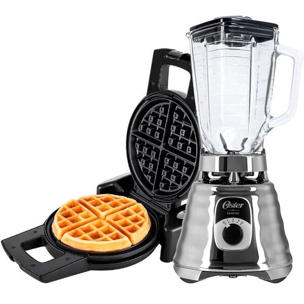 Kit Liquidificador New Osterizer Chrome E Máquina De Waffle O