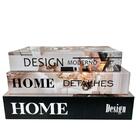Kit Livro Decorativo 3 Peças De Papelão Com Tampa Que Abre