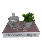 Kit Livro Decorativo, Potiche Luxo De Cristal E Vaso Cimento