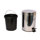 Kit Lixeira 7 e 20L Aço Inox Pedal Cinza e Preto Essential Casablanca