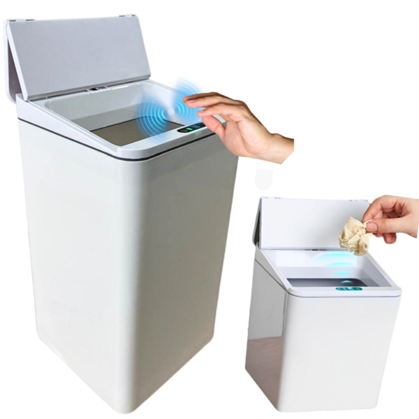 Kit Lixeira Automática 6l + 9l C/ Sensor Cozinha Banheiro Pia