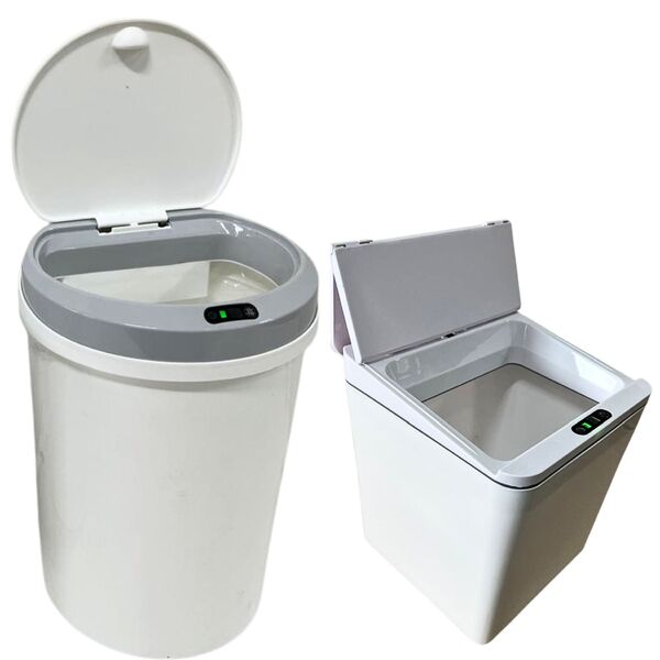Kit Lixeira Automática C/sensor 12l + 6l Inteligente Cozinha