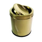 Kit Lixeira Dourada Aço Inox Basculante 5l E Escova Sanitária