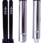 Kit Lixeira Dupla C/ Suporte Copo Descartável Água Café Inox