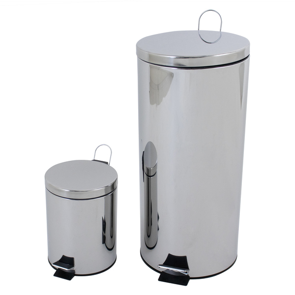 Kit Lixeiras Inox De 5 Litros E 30 Litros Healer