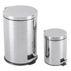 Kit Lixeiras Multiuso Inox Prata de 5L e 20L com Pedal Importada