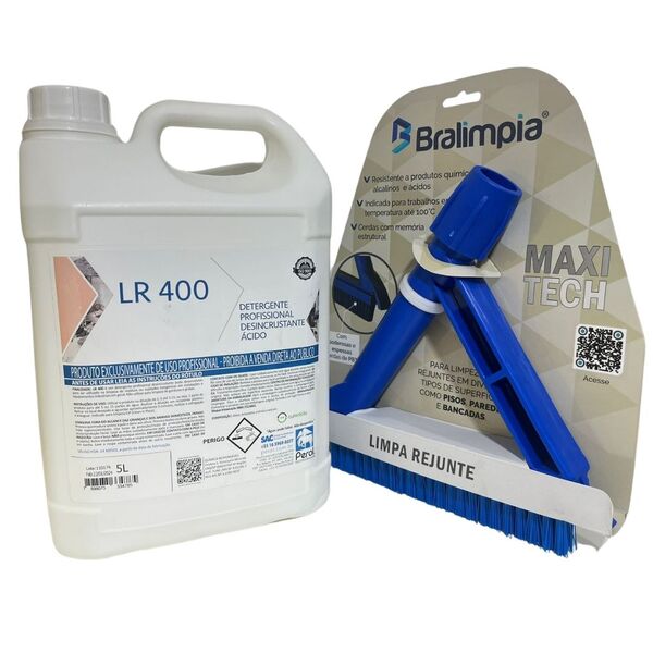 Kit Lr 400 Detergente Limpa Rejunte + Escova Profi Bralimpia