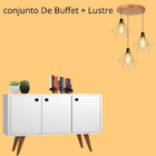 Kit Luminária Com Balcão Buffet  Branco Para Cozinha Planejad