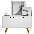 Kit Luminária Com Balcão Buffet  Branco Para Loja Versátil