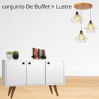 Kit Luminária Mais Armário Branco Buffet  Branco Para Apartam