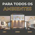 Kit Luminária Quatro Spot Led Teto Gold + 4x Lâmpadas Gu10 Lu