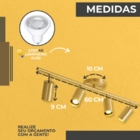 Kit Luminária Quatro Spot Led Teto Gold + 4x Lâmpadas Gu10 Lu