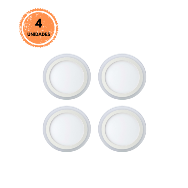 Kit - Luminária Sobrepor Elgin 3 Estágios 6500k - 4un 12 - 6w