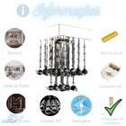 Kit Lustre Cristal Redondo Plafon Quadrado 20cm C/lâmpada 5w