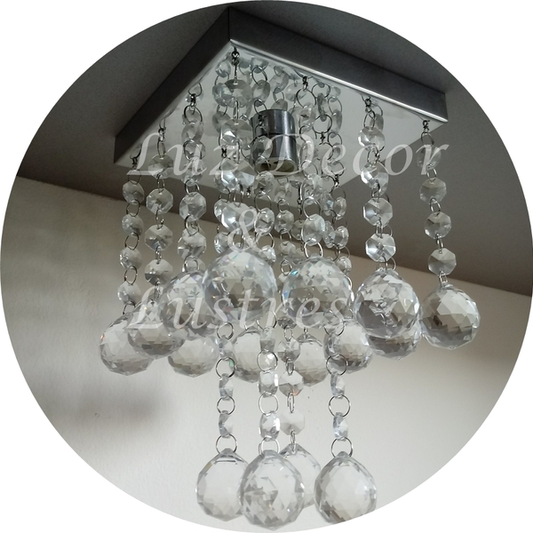 Kit Lustre De Cristal Para Lavabo Hall Com Lâmpada Inclusa 30