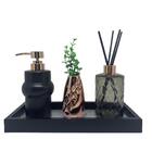 Kit Luxo Bandeja, Porta Sabonete Líquido, Difusor  E Vaso