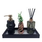 Kit Luxo Bandeja, Porta Sabonete Líquido, Difusor  E Vaso