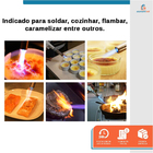 Kit Maçarico Regulável Portátil Com Controle De Chamas + 8 Re