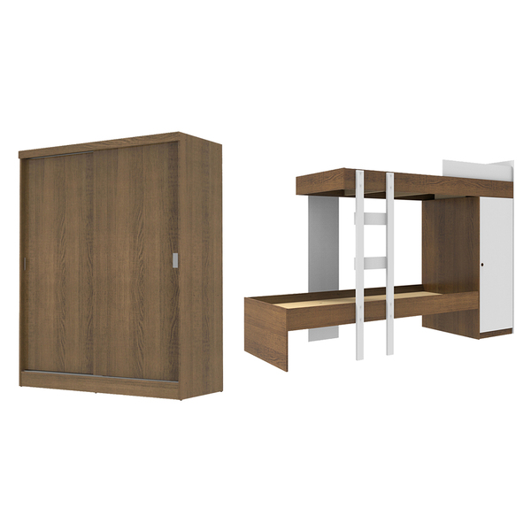 Kit Madesa Guarda-roupa Infantil Nick Com 2 Portas De Correr