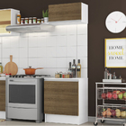 Kit Madesa Topazio 60 Cm 2 Portas Com Armário Aéreo E Balcão