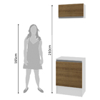 Kit Madesa Topazio 60 Cm 2 Portas Com Armário Aéreo E Balcão