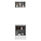 Kit Madesa Topazio 60 Cm 2 Portas Com Armário Aéreo E Balcão