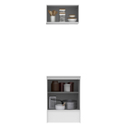 Kit Madesa Topazio 60cm 2 Portas com Armário Aéreo e Balcão