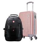 Kit Mala De Viagem De Bordo Londres Rose + Mochila Executiva