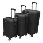 Kit Mala De Viagem Hermes 3 Peças 10kg 23kg E 32kg - Preta